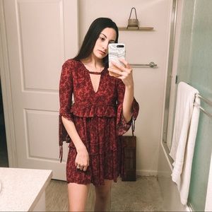 american eagle | red, flowy dress